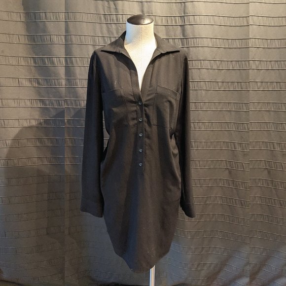 BCBG Christa Black Keyhole Shirtdress S/M - Picture 3 of 11